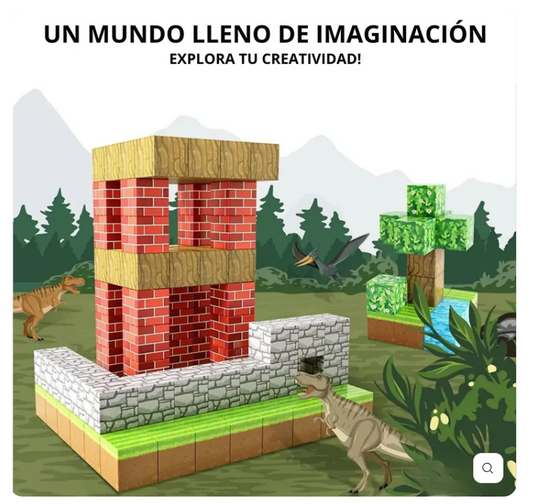 🟨 Set de Bloques Magnéticos Minecraft – ¡Construye a lo Grande! – 75 Piezas
